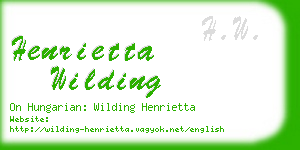 henrietta wilding business card